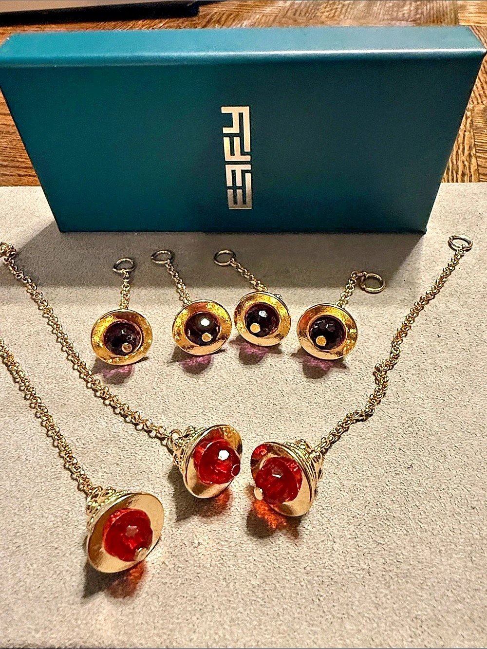 Effy Gold & Red Jewelry Set